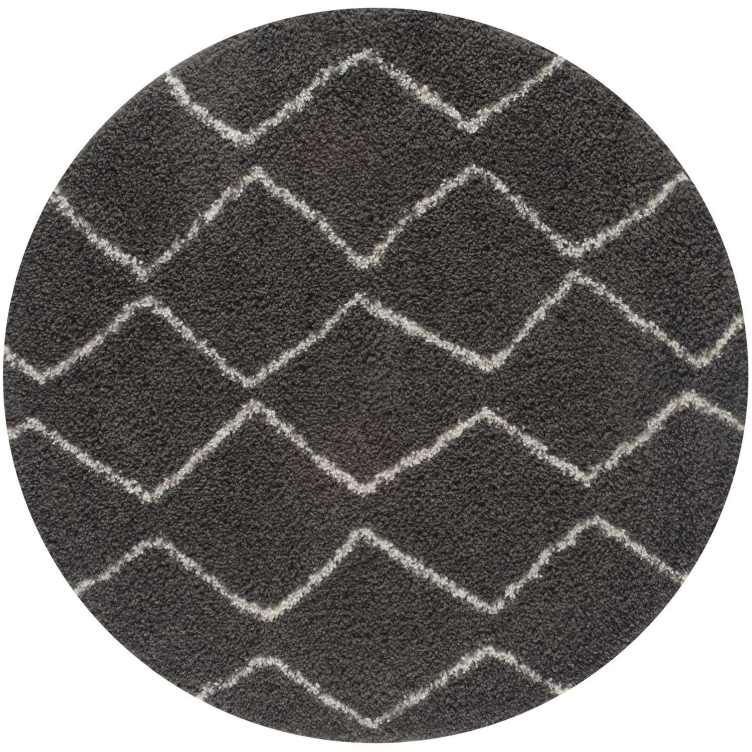 Shaggy Dark grey rug High Qualit Elegant Moroccan Pattern Suitable for Floor heating