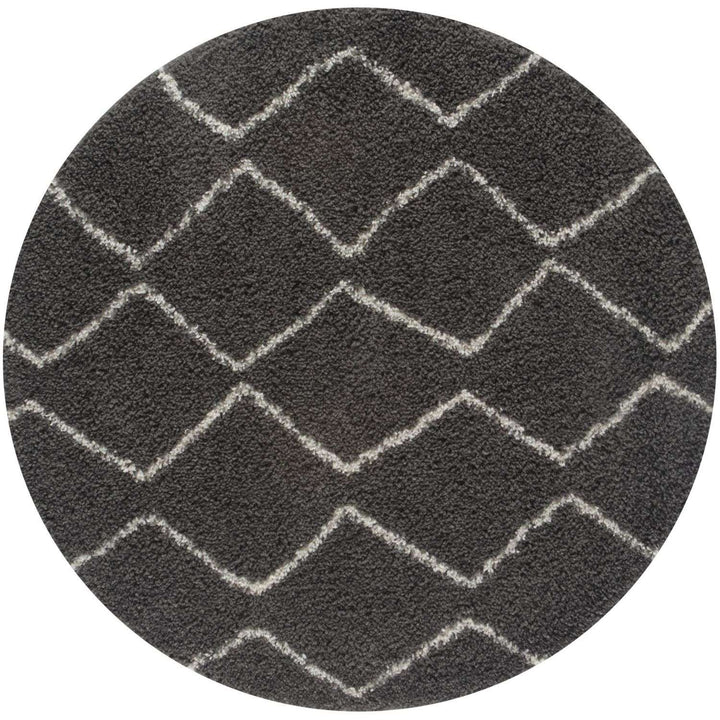 Shaggy Dark grey rug High Qualit Elegant Moroccan Pattern Suitable for Floor heating