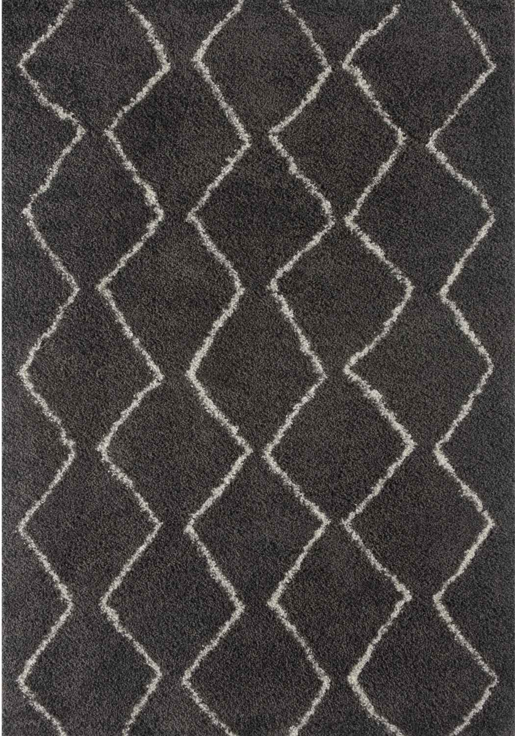 Shaggy Dark grey rug High Qualit Elegant Moroccan Pattern Suitable for Floor heating