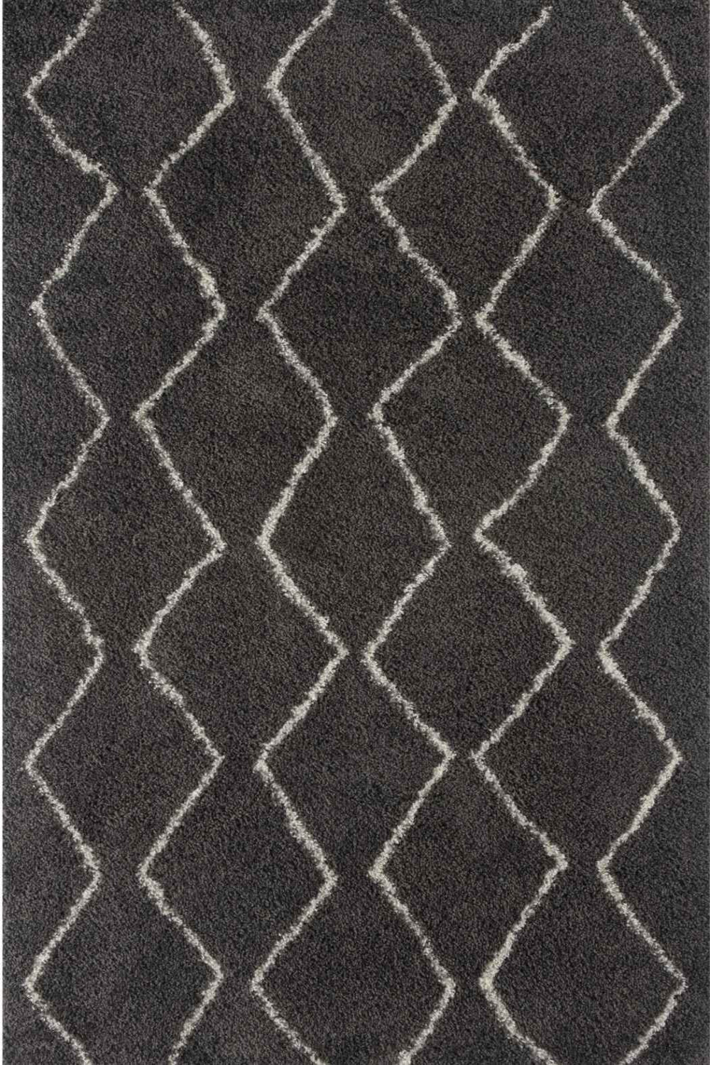 Shaggy Dark grey rug High Qualit Elegant Moroccan Pattern Suitable for Floor heating