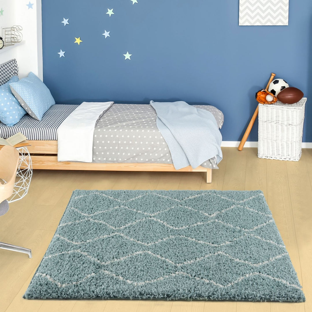Moroccan-style thick shaggy rug, With a deep 30 mm pile, non-shedding, pet-friendly