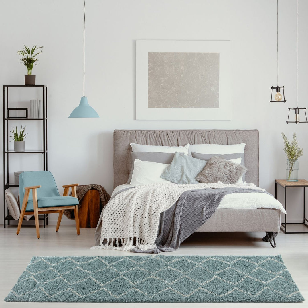 Moroccan-style thick shaggy rug, With a deep 30 mm pile, non-shedding, pet-friendly