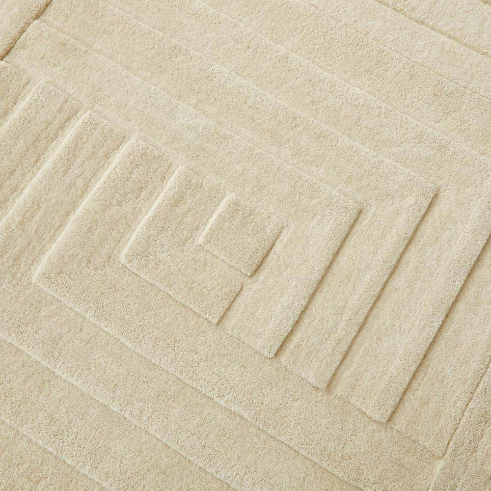 Maze Cream Geometric Wool Rug