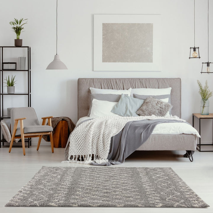 Moroccan-style thick shaggy rug 30 mm pile, non-shedding, pet-friendly