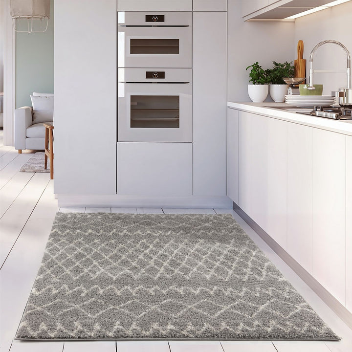 Moroccan-style thick shaggy rug 30 mm pile, non-shedding, pet-friendly