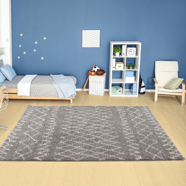 Moroccan-style thick shaggy rug 30 mm pile, non-shedding, pet-friendly