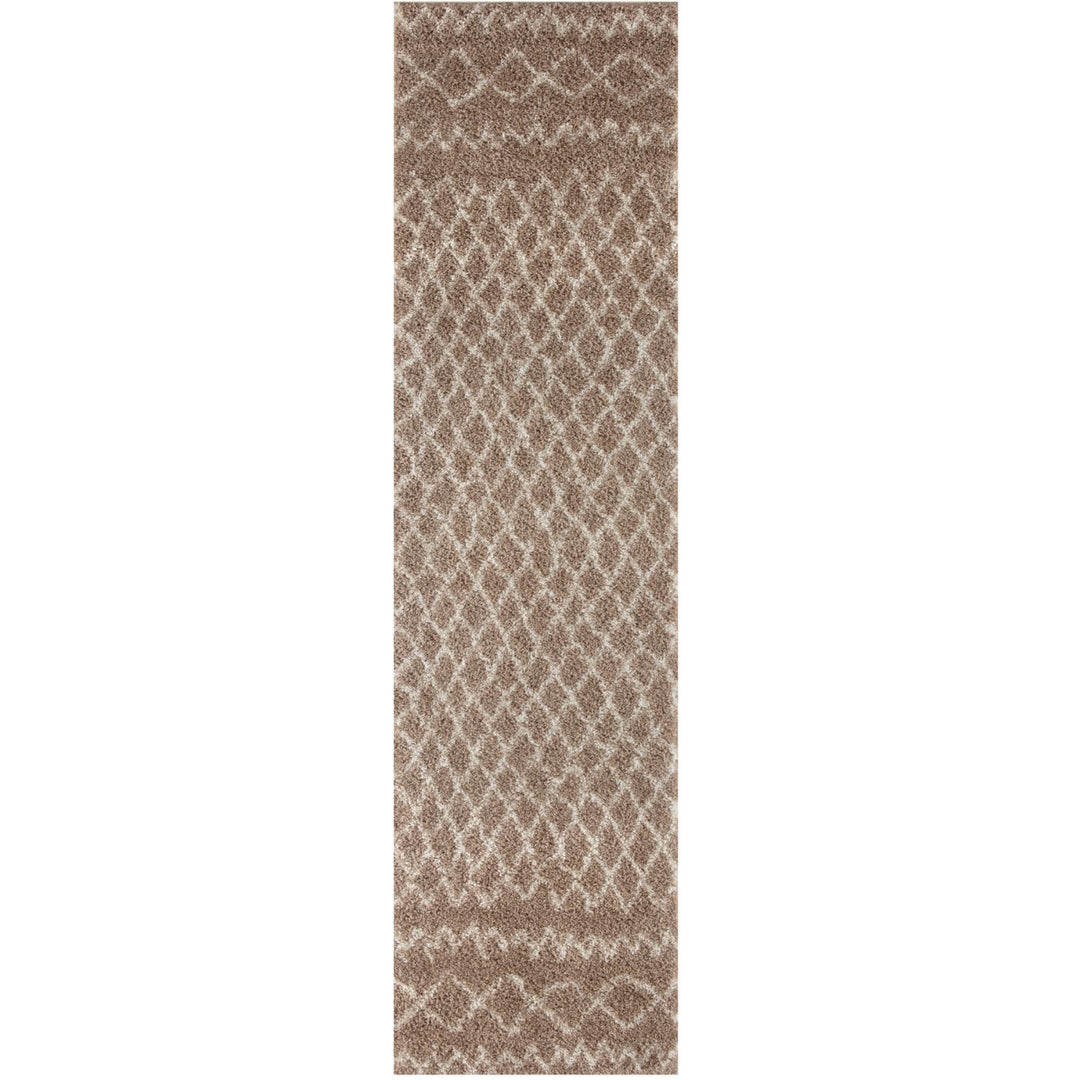 Beige Shaggy rug High Quality Elegant Moroccan Pattern
