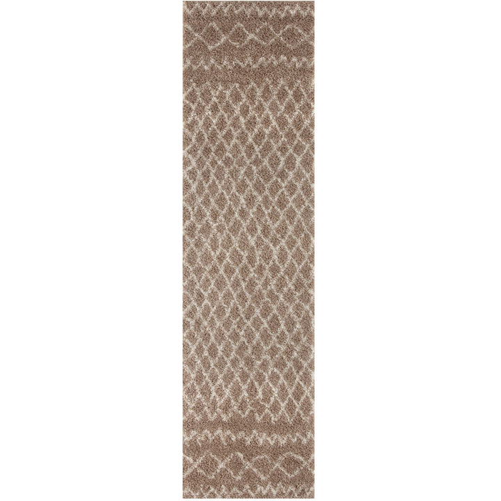 Beige Shaggy rug High Quality Elegant Moroccan Pattern