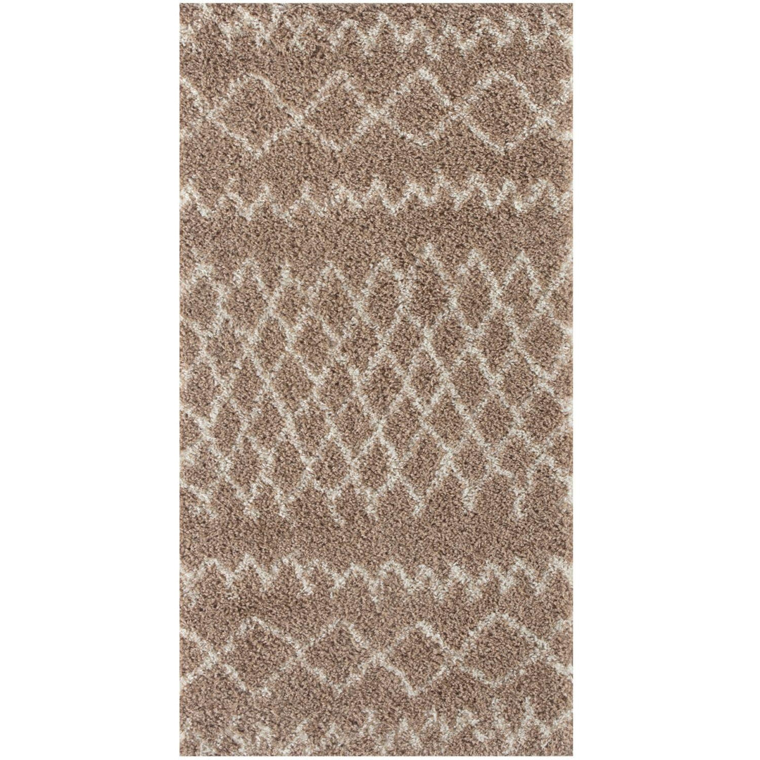 Beige Shaggy rug High Quality Elegant Moroccan Pattern
