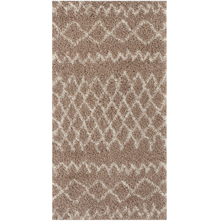 Beige Shaggy rug High Quality Elegant Moroccan Pattern