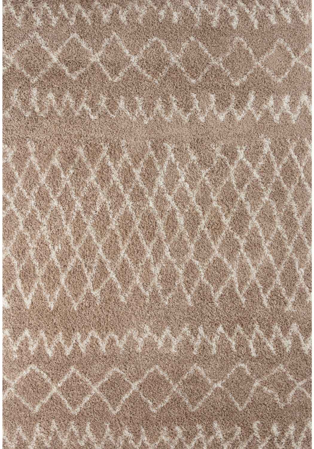 Beige Shaggy rug High Quality Elegant Moroccan Pattern