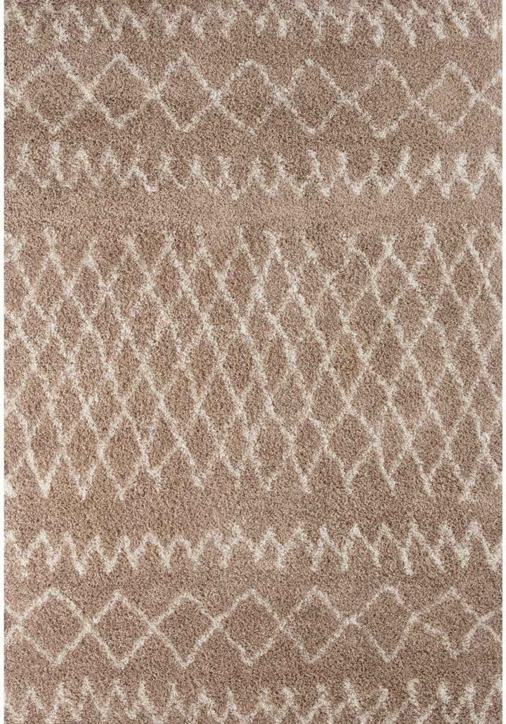 Beige Shaggy rug High Quality Elegant Moroccan Pattern