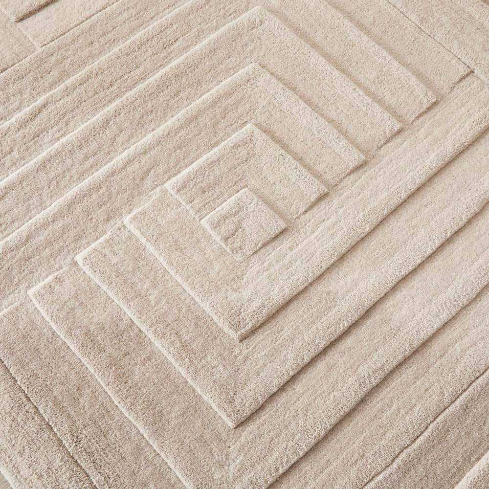 Maze Grey Geometric Wool Rug