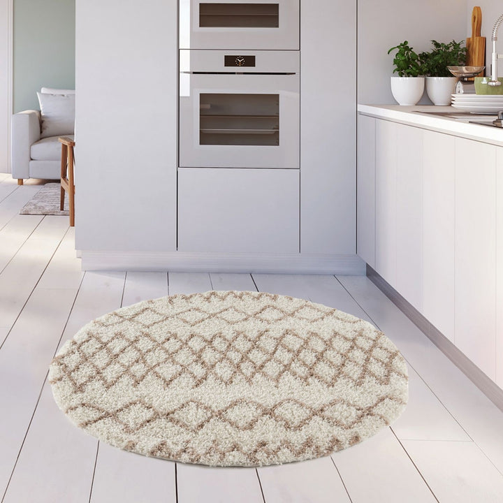 Moroccan Beige Ivory rug non-shedding, pet-friendly, and easy to clean