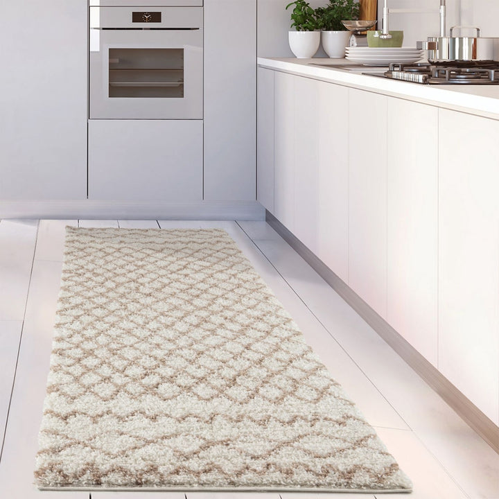 Moroccan Beige Ivory rug non-shedding, pet-friendly, and easy to clean