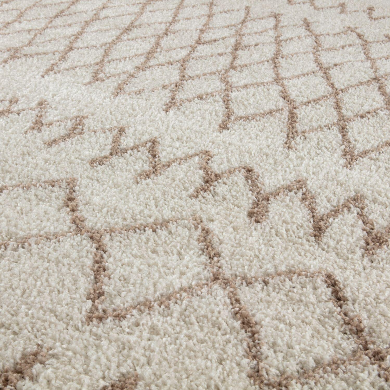 Moroccan Beige Ivory rug non-shedding, pet-friendly, and easy to clean