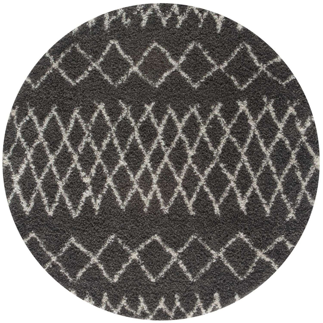 Moroccan dark grey shaggy rug non-shedding, pet-friendly, and easy to clean