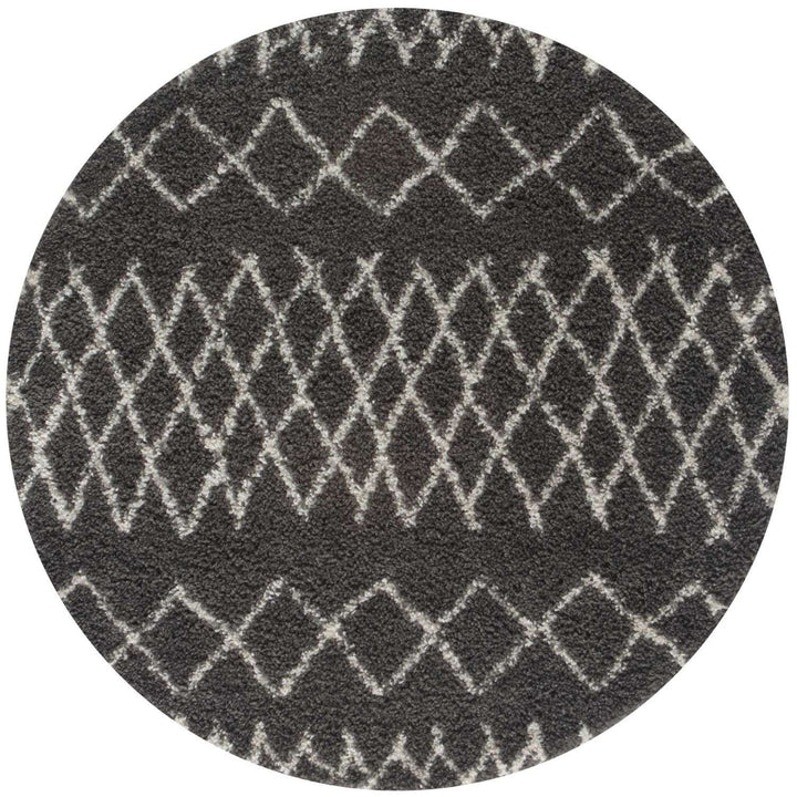 Moroccan dark grey shaggy rug non-shedding, pet-friendly, and easy to clean