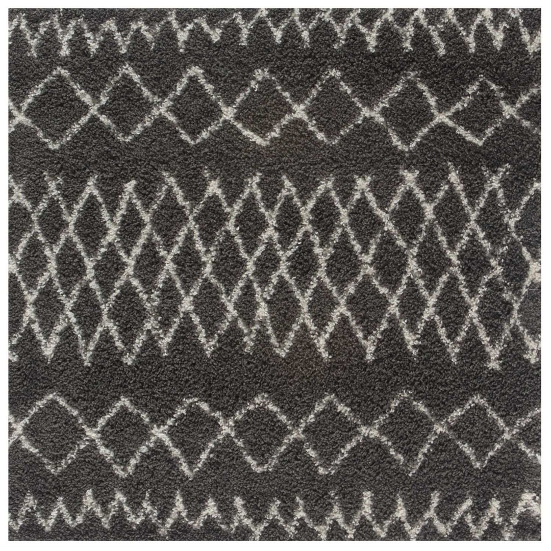 Moroccan dark grey shaggy rug non-shedding, pet-friendly, and easy to clean