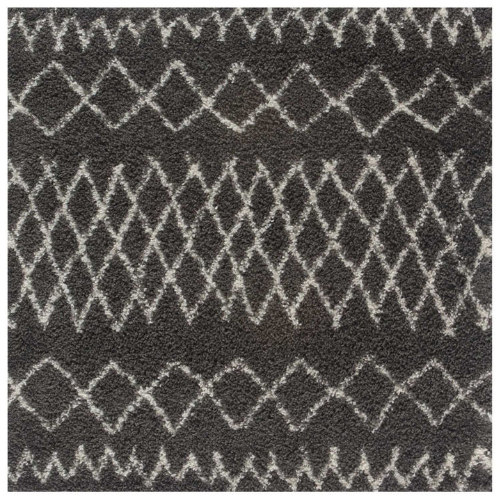 Moroccan dark grey shaggy rug non-shedding, pet-friendly, and easy to clean