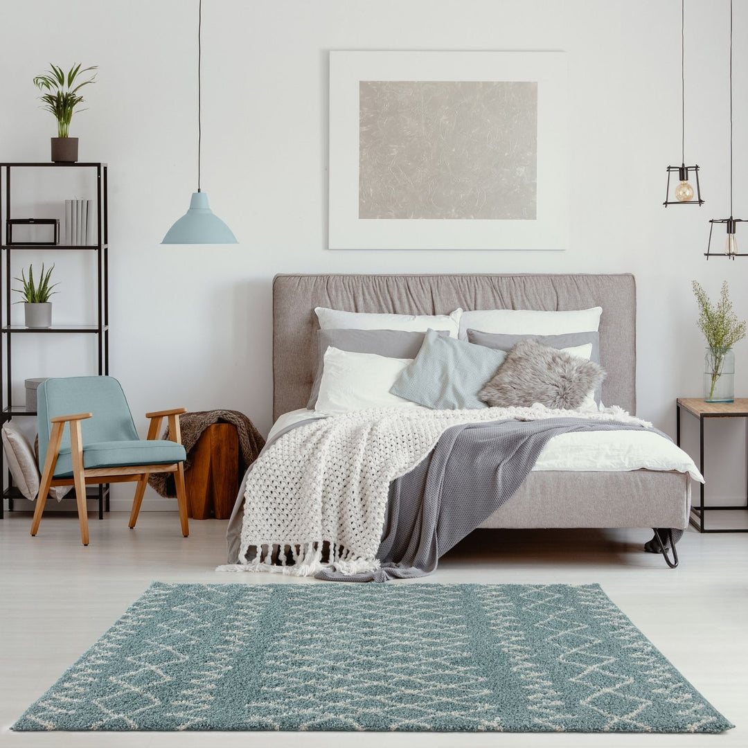 Moroccan shaggy rug rich texture and elegant design floor-heating compatible