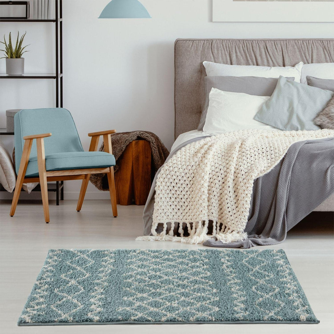 Moroccan shaggy rug rich texture and elegant design floor-heating compatible