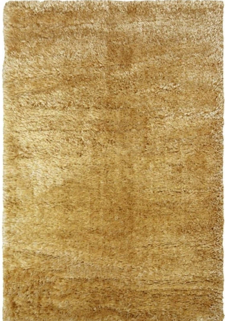 Solid Design Shaggy Rugs for Living Room in Ochre – The Rugs