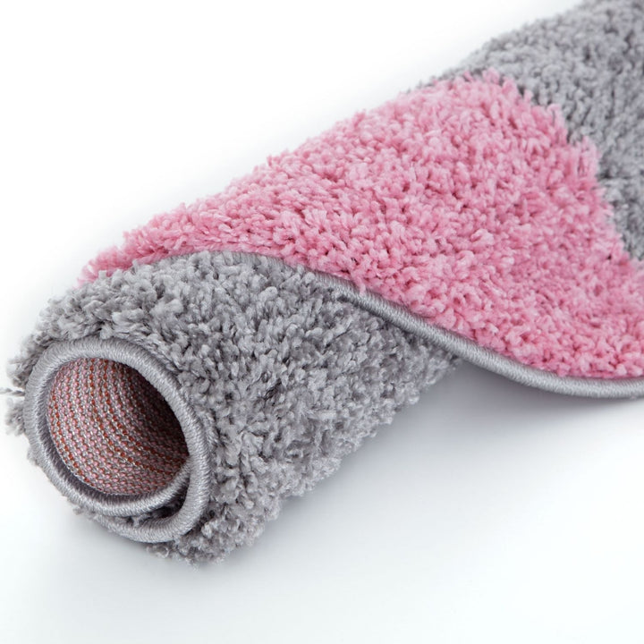 Geometric Design Thick Shaggy Area Rugs Pink