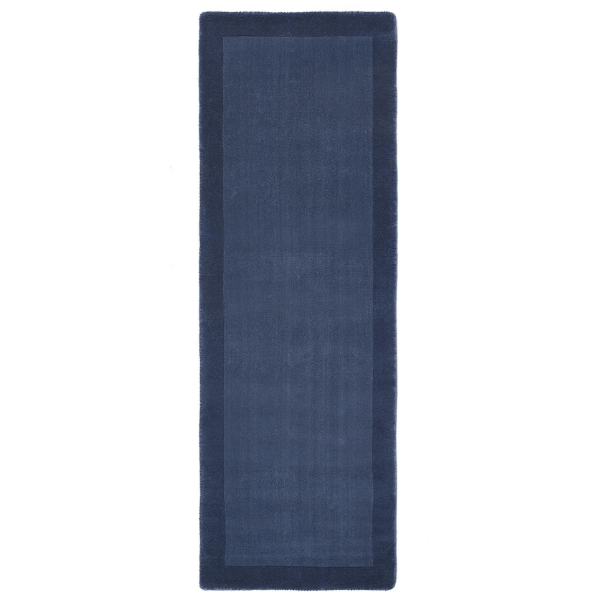 Bordered Navy Wool Rug