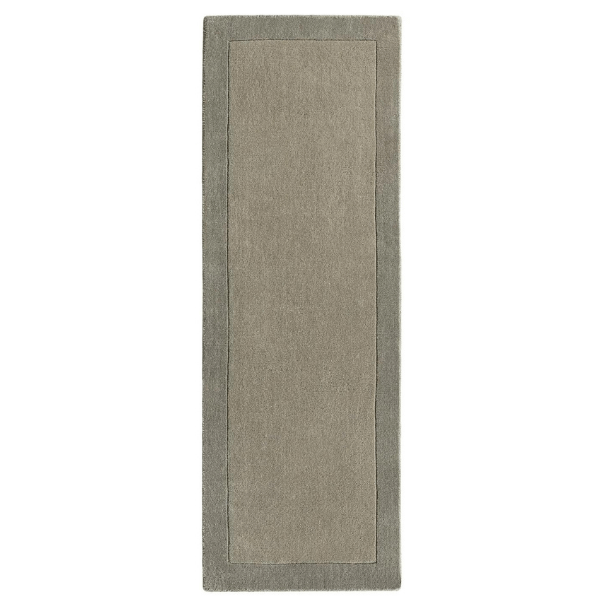 Bordered Taupe Wool Rug