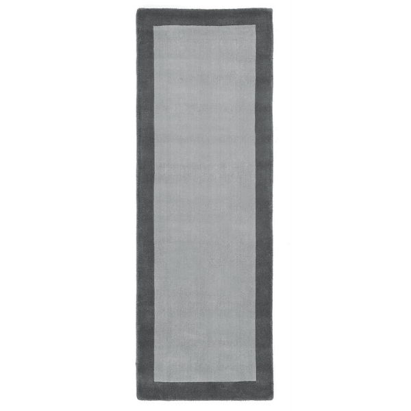 Bordered Grey Wool Rug