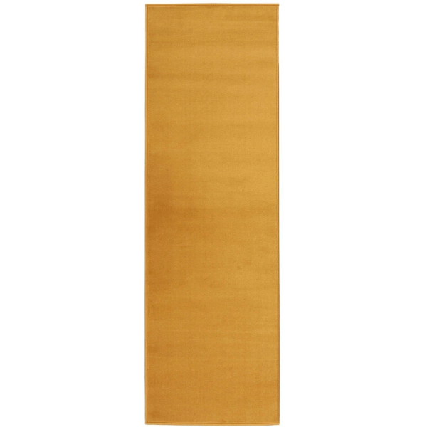 Solid Design Living Room Rug in Ochre