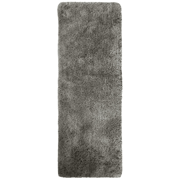 Machine Washable Shaggy Rug Plain Design in Grey