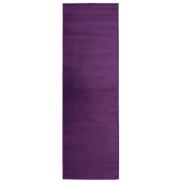 Solid Design Living Room Rug in Purple