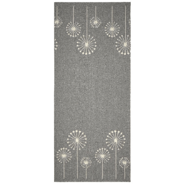 Geneva Grey Flower Washable Rug & Runner