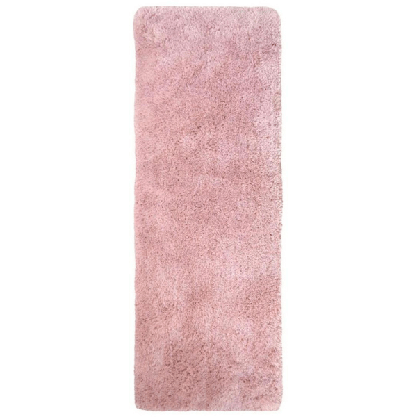 Machine Washable Shaggy Rug Plain Design in Pink