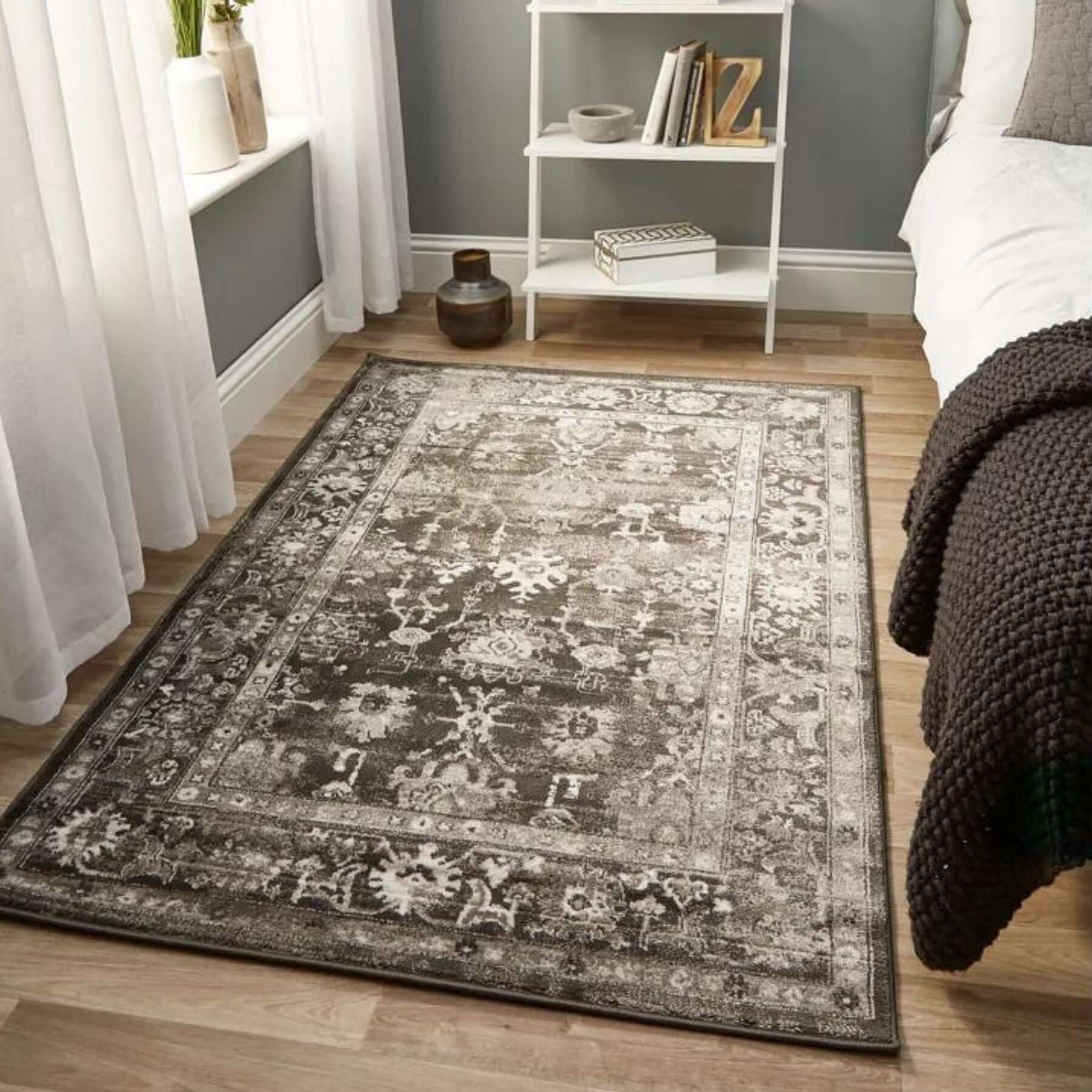 Anatolia Dark Grey Vintage Rug | Elegant & Versatile |