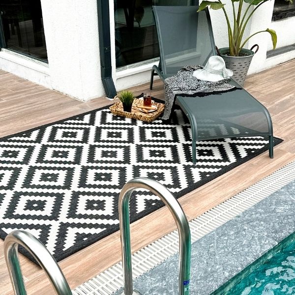 Ecology Outdoor Black Rugs | 100bl