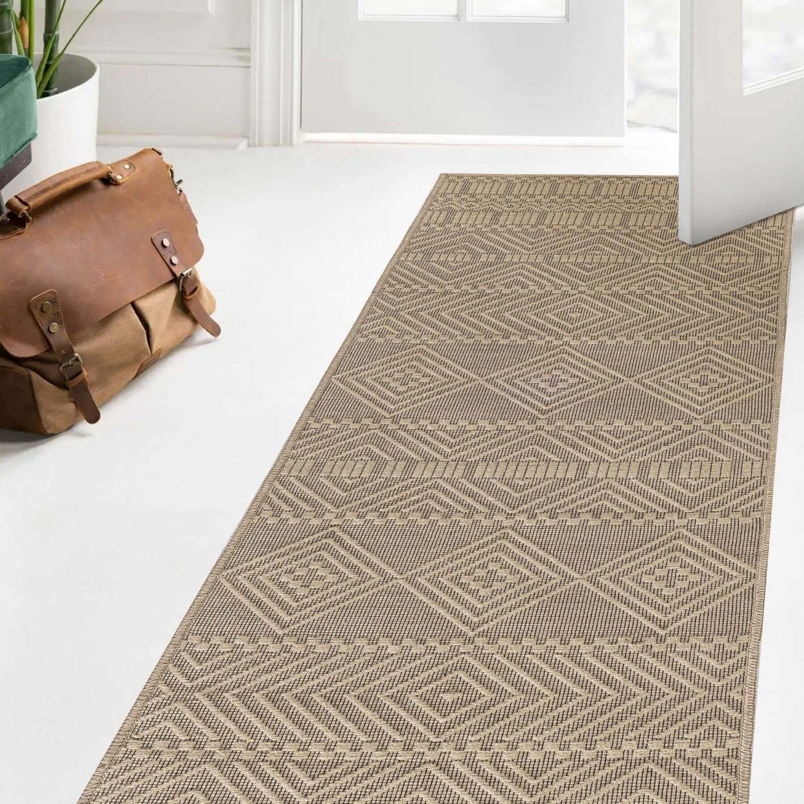 Beige Jute-Look Washable Rugs | Stylish & Easy-Clean
