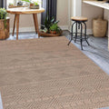 Aztec Beige Jute Looking Washable Rug
