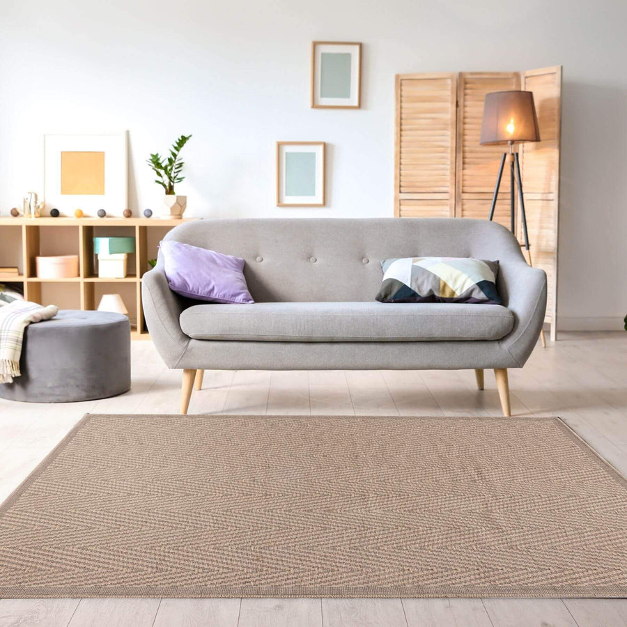 Beige Jute-Look Washable Rugs | Stylish & Easy-Clean