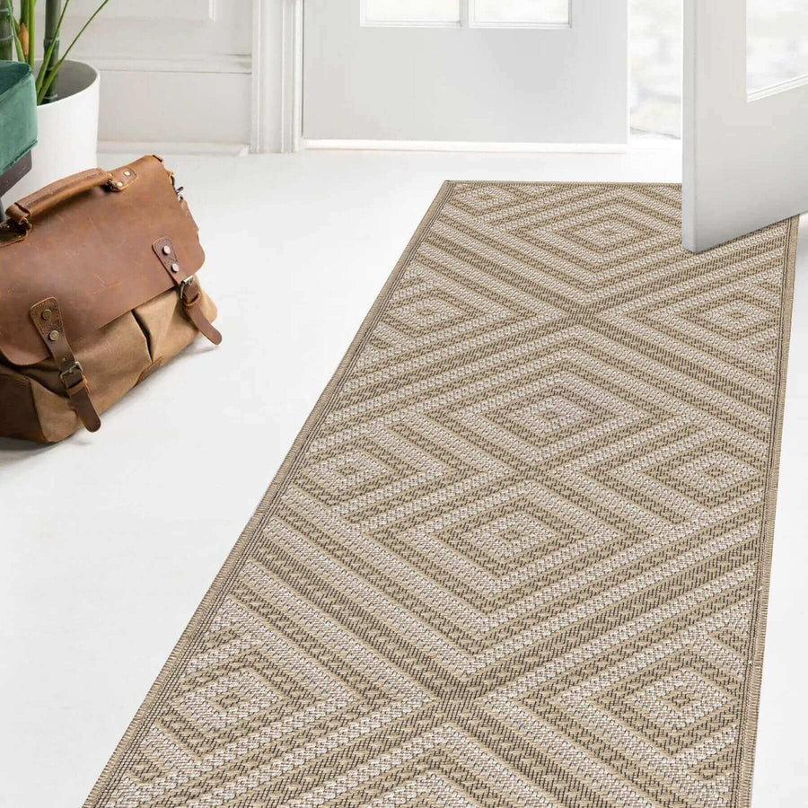 Beige Jute Looking Washable Rugs