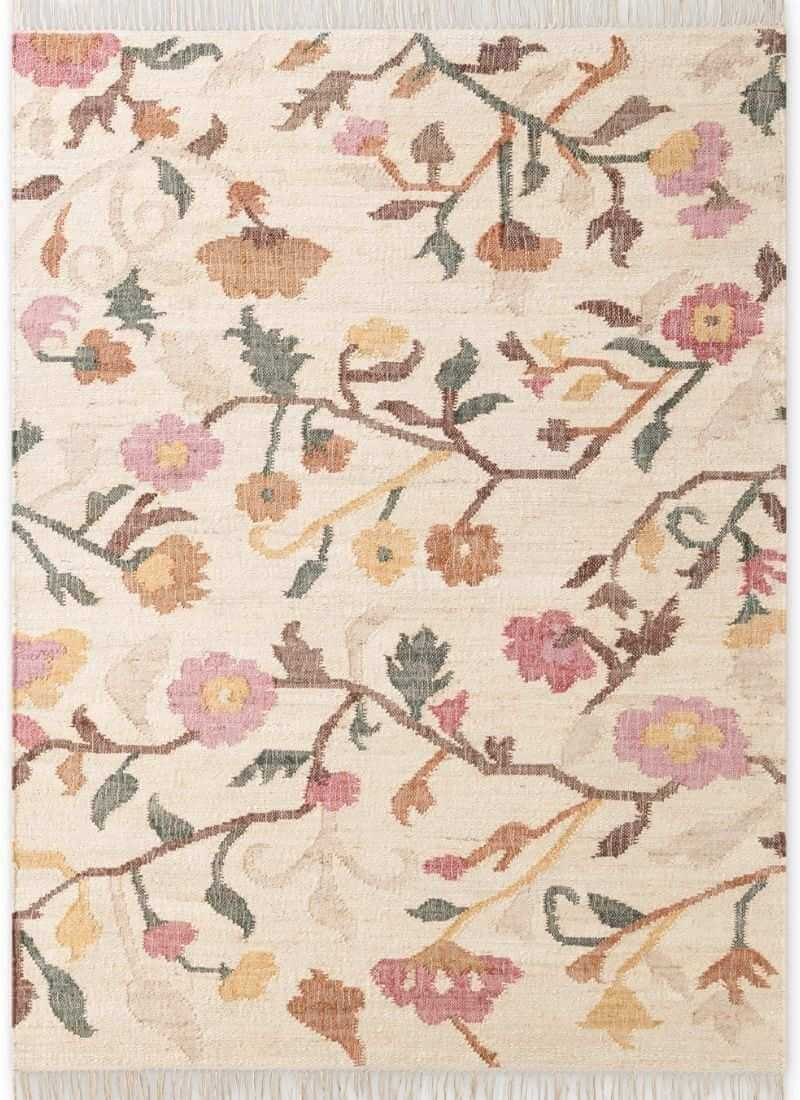The Rugs Roya Afghan Kelim Rug Violette – Floral Design