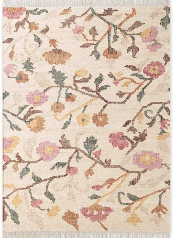 The Rugs Roya Afghan Kelim Rug Violette – Floral Design