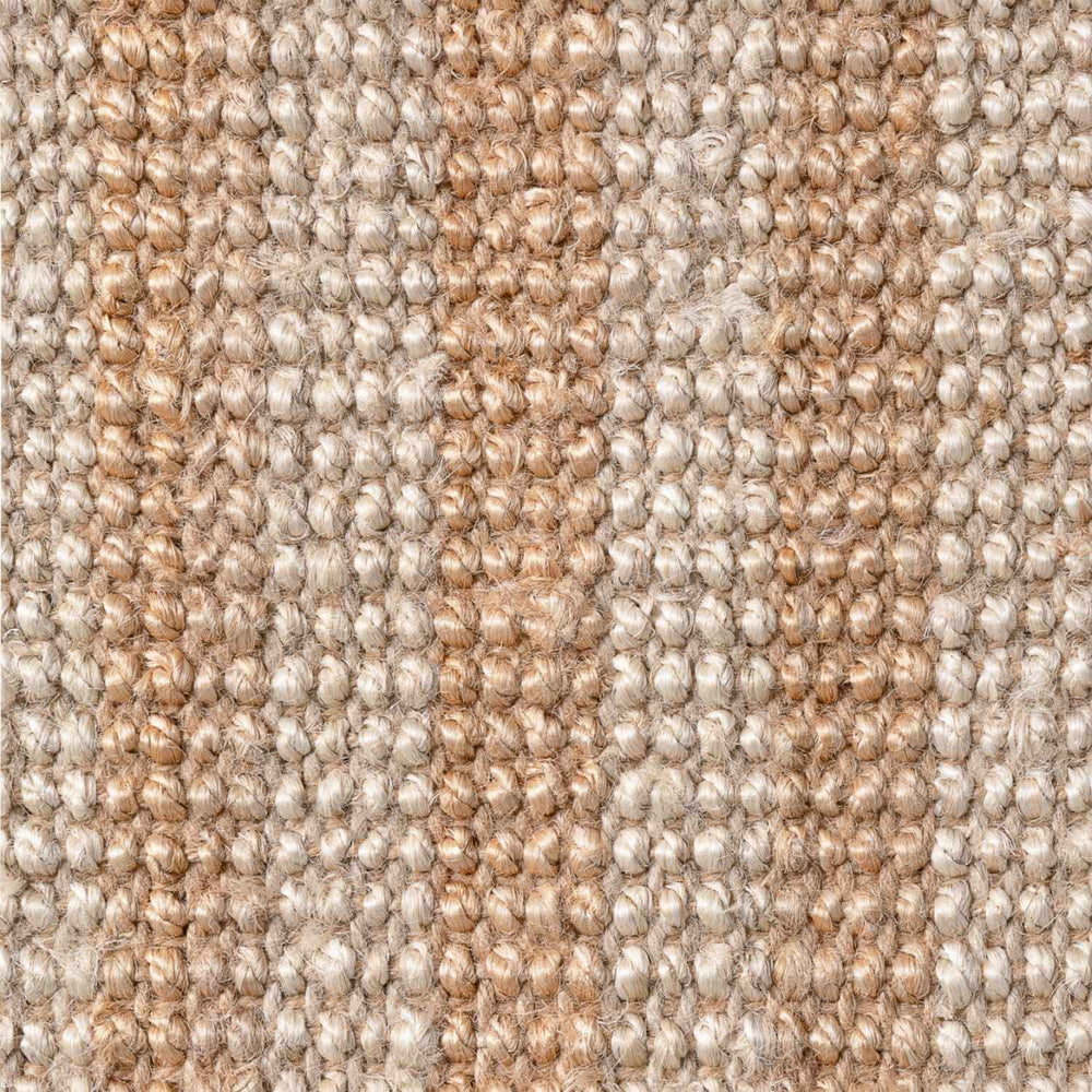 Close-up of beige and brown striped carpet texture