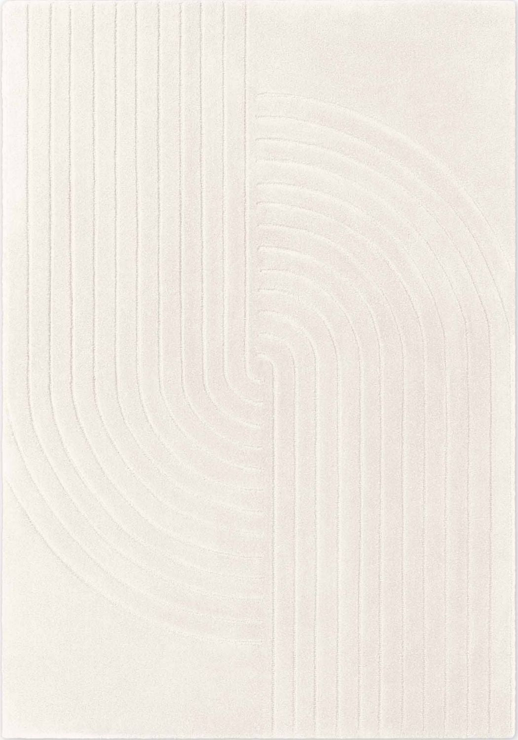 White textured wallpaper with wavy line pattern