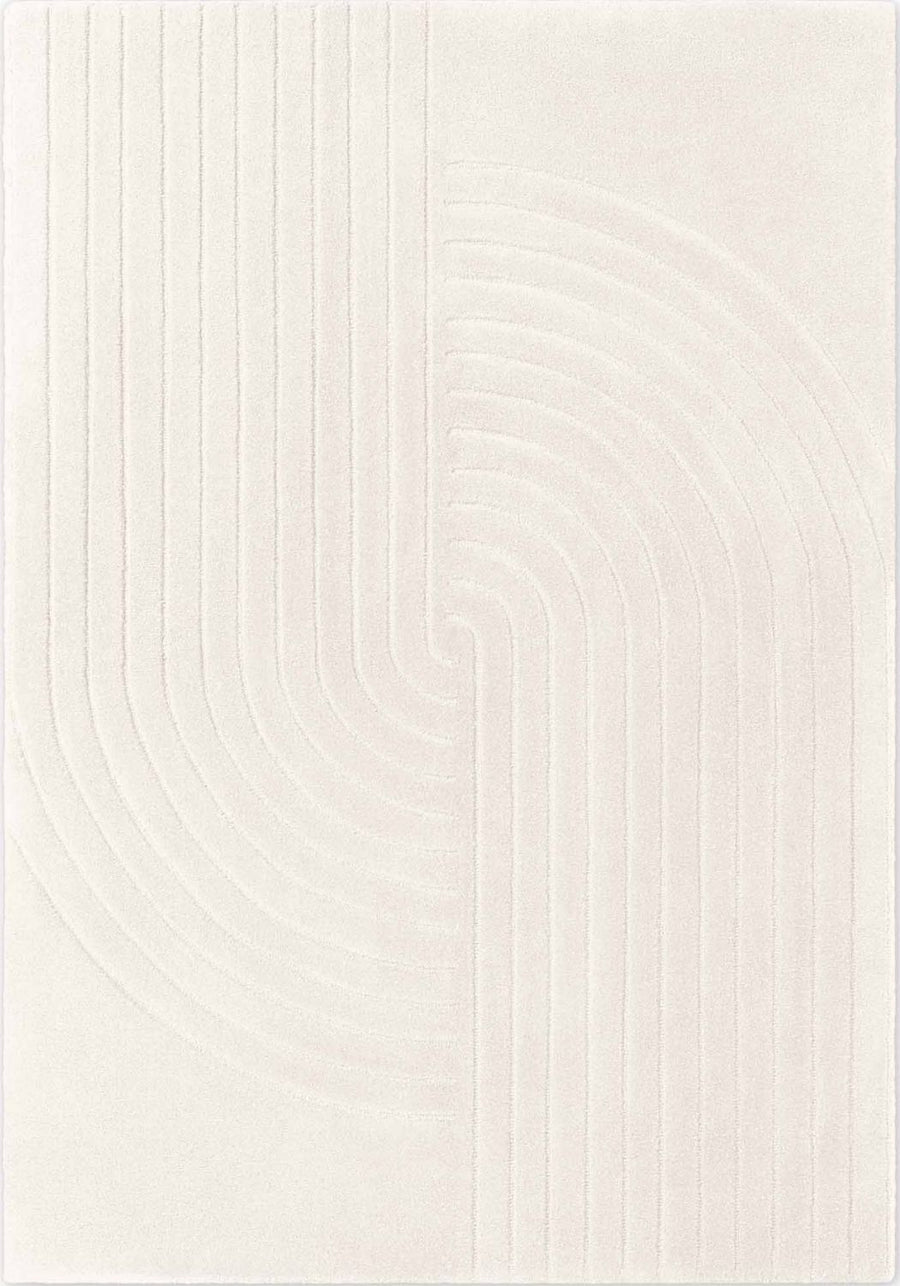 White textured wallpaper with wavy line pattern