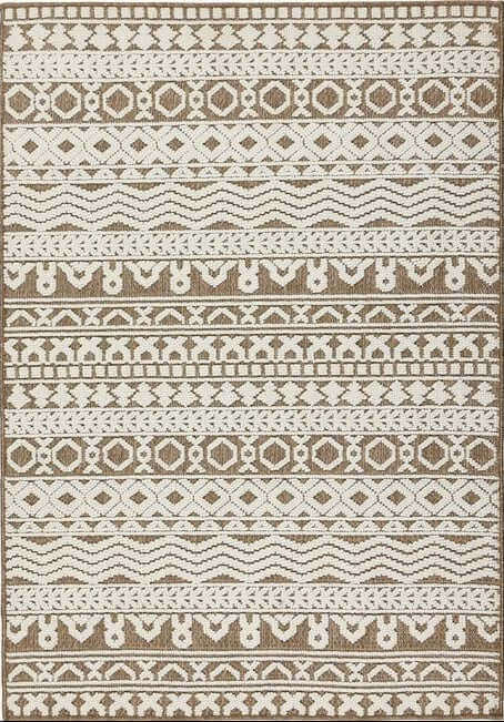 The Rustic Rug : Geometric Block Stripe Design