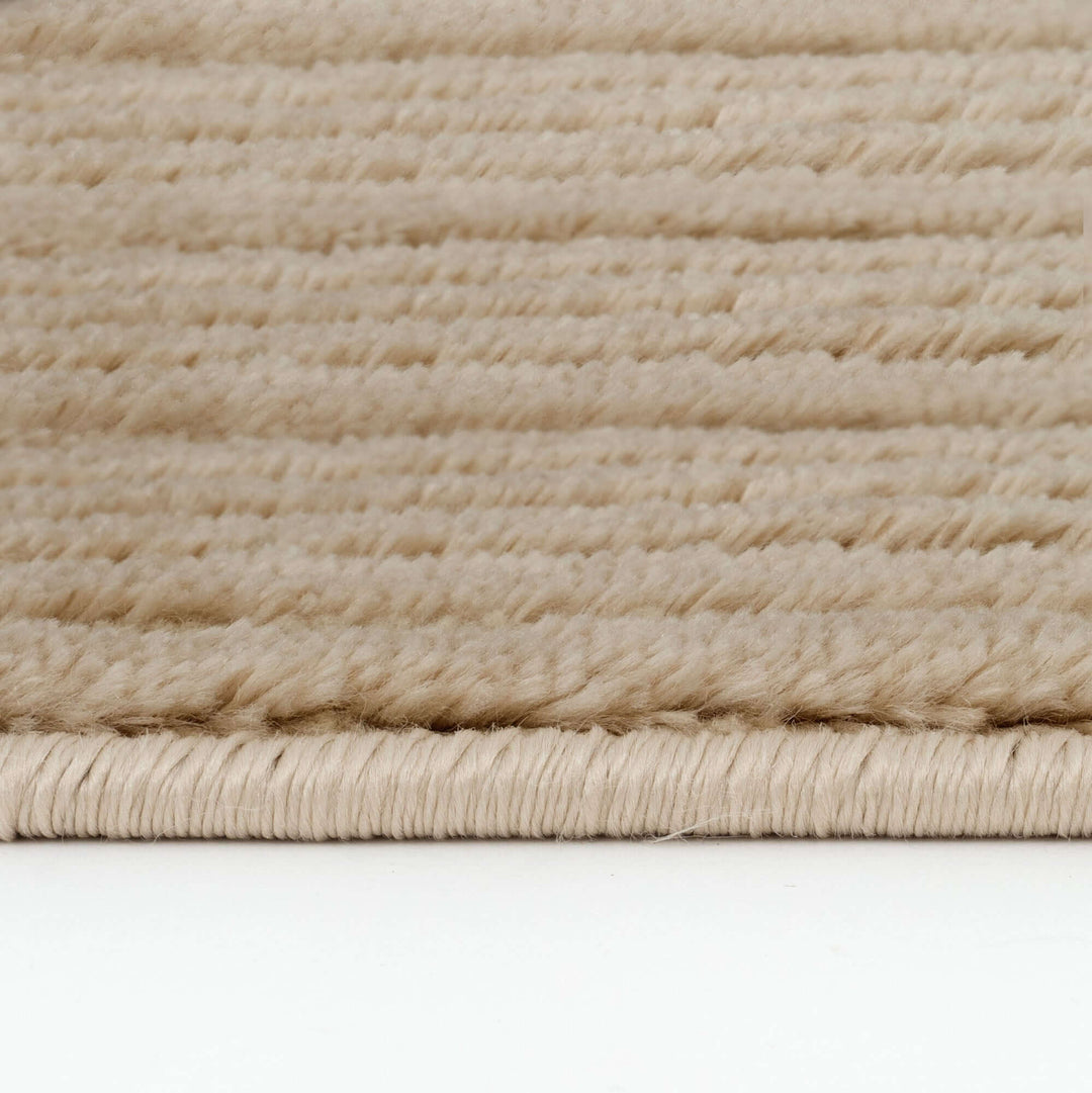 The Rugs Modern Living Room Rug - Striped Design Sandstone Rug in Beige