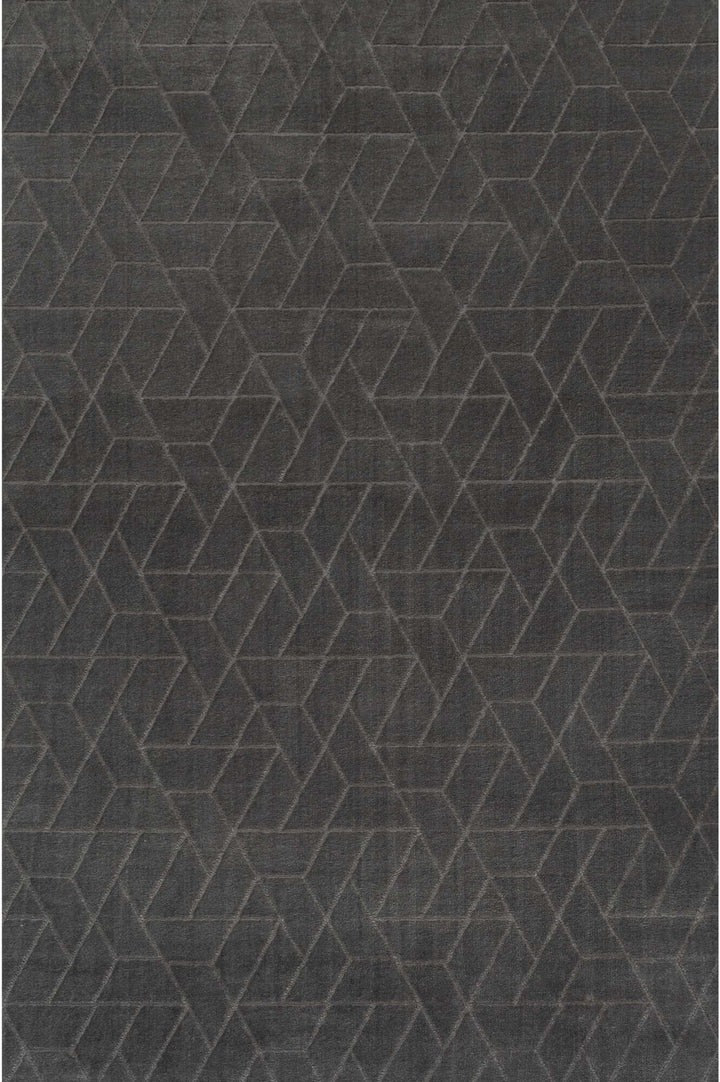 The Rugs Modern Living Room Rug - Hexagon Design Monolith Rug in Grey